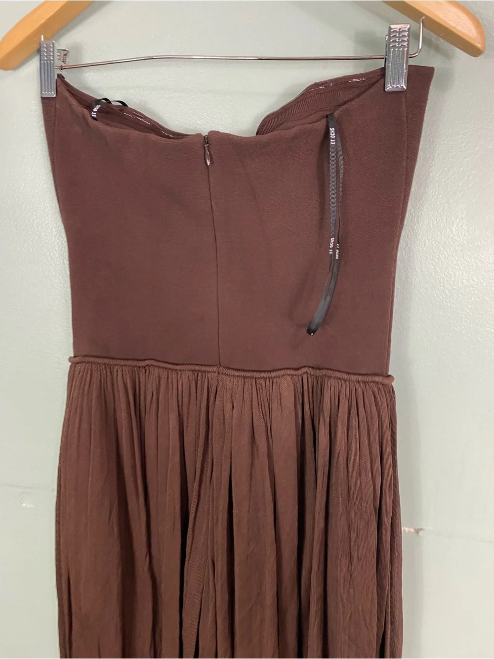 Et Ochs Harris Knit Jumpsuit Draped Baggy Brown Medium Strapless